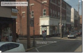 Grandma Bird's office across street plus words